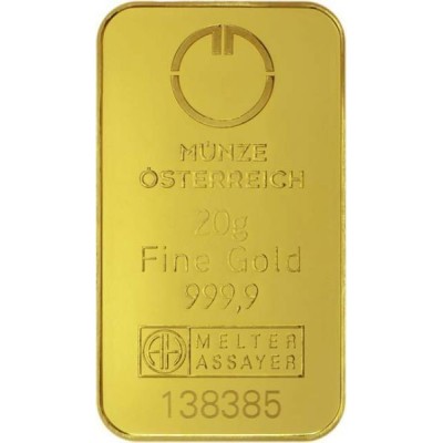 Münze Österreich investiční zlatý slitek 20 Gramů