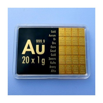 Gold Combibarren Valcambi 20x1 g -investiční zlatý slitek