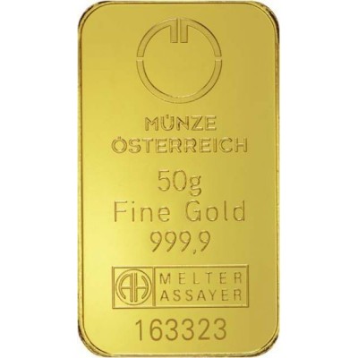Münze Österreich investiční zlatý slitek 50 Gramů