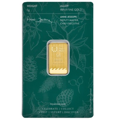 Royal Mint - Merry Christmas - 5g - zlatý investiční slitek