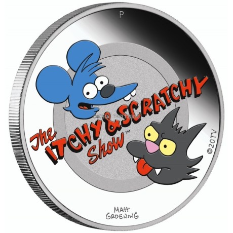 The Simpsons: Itchy & Scratchy 1 Ounce Silver -stříbrná mince