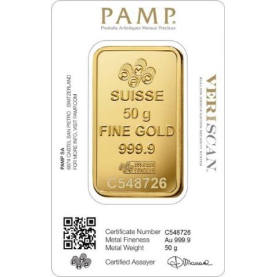 Pamp Fortuna 50g  - Investiční zlatý slitek