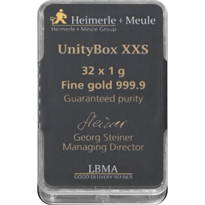 Heimerle + Meule Unity Box - 32 x 1 g - lingotti d'oro da investimento
