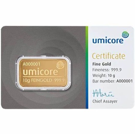 Umicore - 10g - lingotto d'oro da investimento