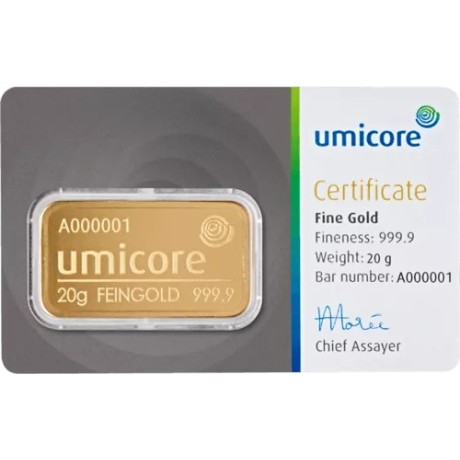 Umicore - 20g - lingotto d'oro da investimento