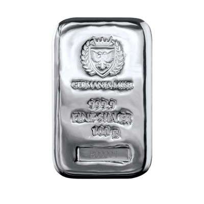 Zecca di Germania - 100 g - lingotto d'argento da investimento