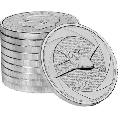 Sei decenni di 007 (80´s) - James Bond - Moneta d'argento da investimento da 1 Oz.
