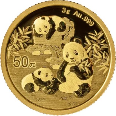 Panda (2025) - 3 g - moneta d'oro da investimento