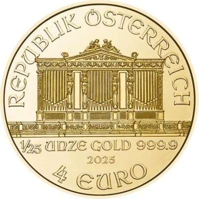 Wiener Philharmoniker (2025) - 1/25 Oz - moneta d'oro da investimento