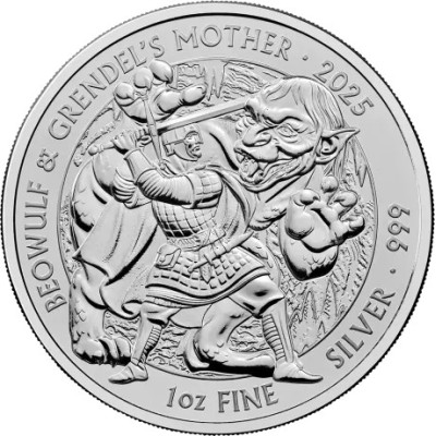 Miti e Leggende - Beowulf & Grendel´s Mother - 1 Oz - moneta d'argento da investimento
