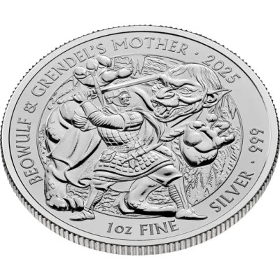 Miti e Leggende - Beowulf & Grendel´s Mother - 1 Oz - moneta d'argento da investimento
