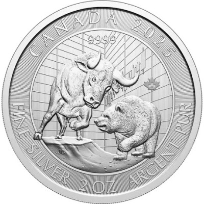 Toro e Orso (2025) - 2 Oz - moneta d'argento da investimento