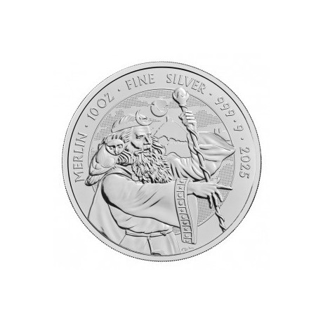 Miti e Leggende - Merlino - Moneta d'argento da investimento da 10 Oz.