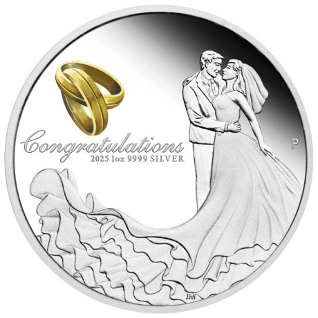 Matrimonio 2025 - 1 Oz - moneta regalo d'argento (consegna 7.4.2025)