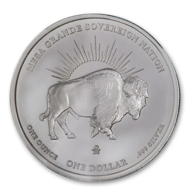 Dollaro Bisonte dei Nativi Americani di Mesa Grande (2025) - Moneta da collezione d'argento da 1 Oz.