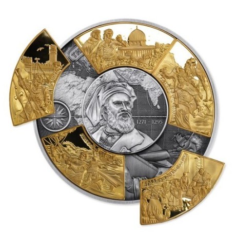 Marco Polo - 5 Oz - moneta d'argento dorata da collezione