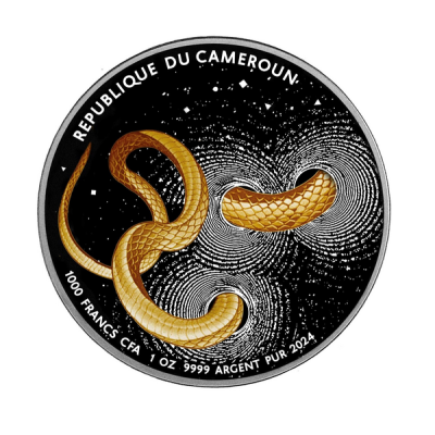 Serpente di Herpeton - Moneta da collezione d'argento da 1 Oz.