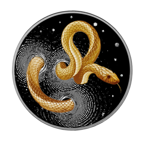 Serpente di Herpeton - Moneta da collezione d'argento da 1 Oz.