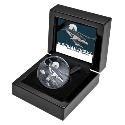 Delfino tursiope - Moneta d'argento da collezione da 1 Oz.