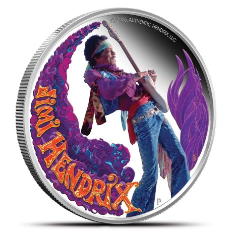 Jimi Hendrix - Moneta da collezione d'argento da 1 oz.