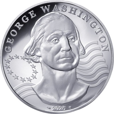 George Washington - Moneta da collezione d'argento da 2 Oz