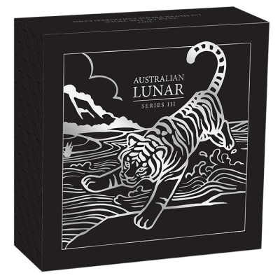 Tigre Lunare Australiana - Moneta d'argento da collezione da 5 Oz.