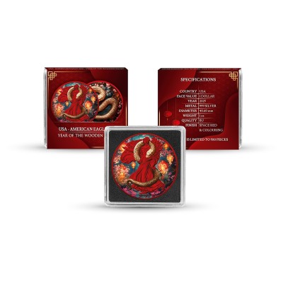 Serpente di legno (2025) - Moneta da collezione d'argento da 1 Oz.