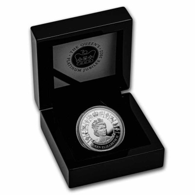Regina Elisabetta II - Giubileo di Platino - Moneta d'argento da collezione da 1 Oz.