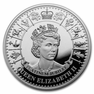 Regina Elisabetta II - Giubileo di Platino - Moneta d'argento da collezione da 1 Oz.