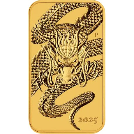 Drago rettangolare (2025) - Moneta d'oro da 1 Oz.