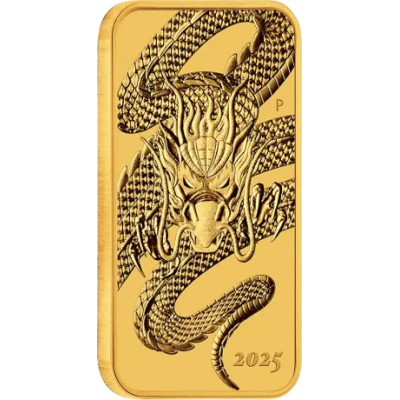 Drago rettangolare (2025) - Moneta d'oro da 1 Oz.