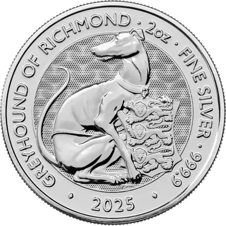 Bestie dei Tudor Levriero di Richmond - Moneta da investimento d'argento da 2 once