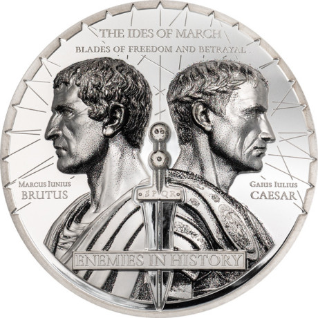 Bruto contro Cesare (2025) - Moneta da collezione da 2 Oz - Prova d'argento (consegna 5.10.2025)