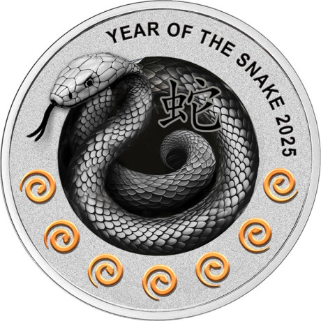 Anno del Serpente, sette elementi - 17,5g - moneta d'argento da collezione proof