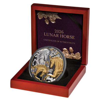 Triplo Cavallo Lunare (2026) -5 Oz d'argento da collezione