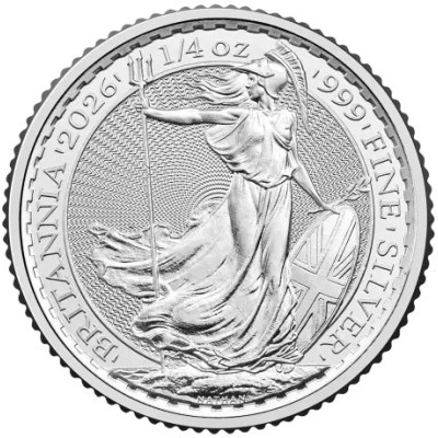 Britannia (2026) - Moneta d'argento da investimento da 1/4 di oncia