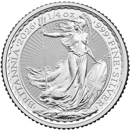 Britannia (2026) - Moneta d'argento da investimento da 1/4 di oncia