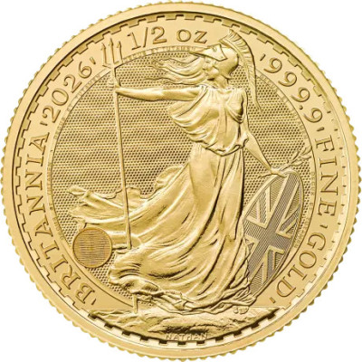Britannia (2026) - Moneta d'oro da 1/2 Oz