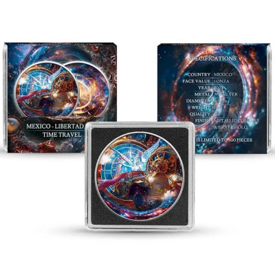 Messico Libertad (2024) - Viaggio nel tempo - Moneta d'argento da collezione Messico Libertad (2024) - Viaggio nel tempo - Moneta d'argento da collezione