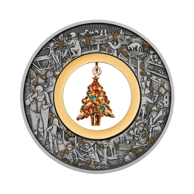 Officina di Babbo Natale (2025) - Moneta da collezione d'argento da 2 Oz.