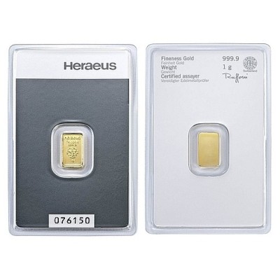 Heraeus 1g - Investiční zlatý slitek