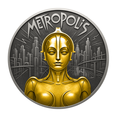Metropolis (2025), classici del cinema sillent - moneta d'argento da collezione