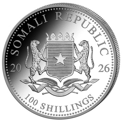 Elefante africano (2026) - Moneta d'argento da investimento da 1 Oz.