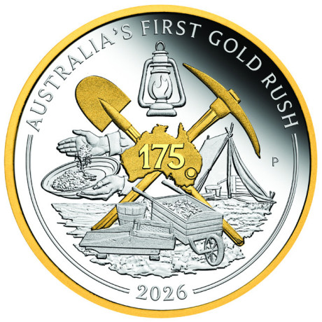Prima corsa all'oro in Australia - Moneta da collezione d'argento da 1 Oz.