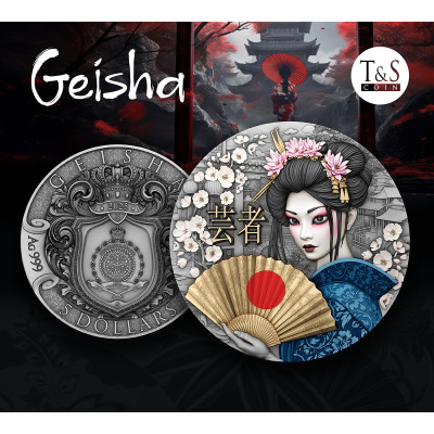 Geisha - Moneta da collezione d'argento da 2 Oz.