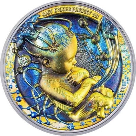 Baby Cyborg Revolution (2022) - Moneta da collezione d'argento da 3 Oz.