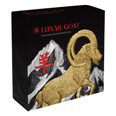 Lunar Goat (2027) - 5 Oz - moneta da collezione in argento proof