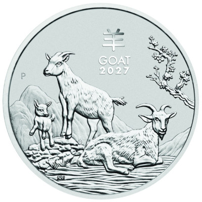 Lunar Goat (2027) - 1/2 Oz - moneta d'argento da investimento