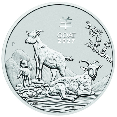 Lunar Goat (2027) - 1/2 Oz - moneta d'argento da investimento