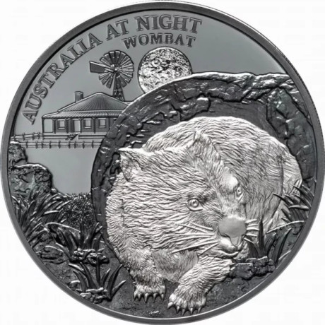 Wombat (2021) - 1 Oz - moneta da collezione in argento, versione "black proof"